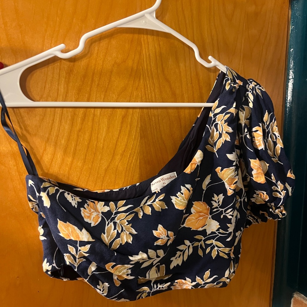 Seven Wonders Floral One-Shoulder Top (skirt in separate listing) - Picture 2 of 4
